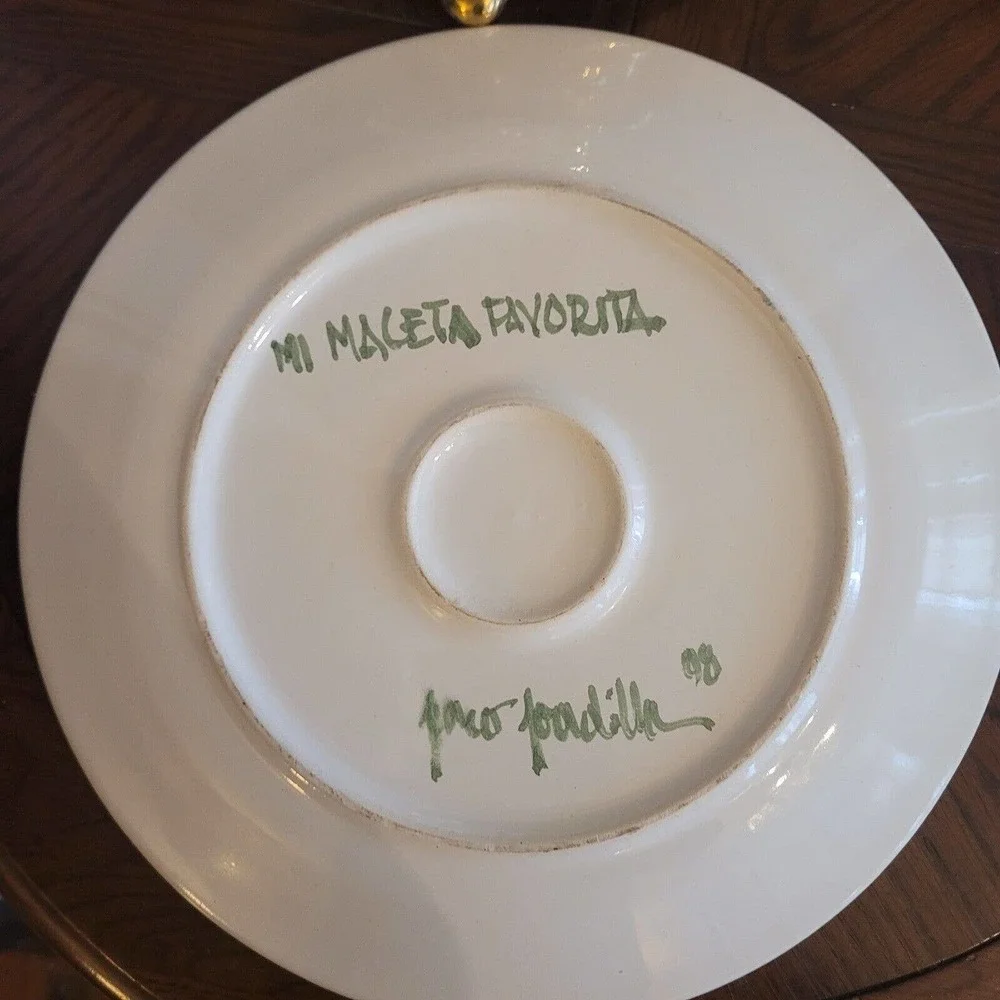 VTG Paco Padilla Mexican Ceramic Folk Art Pottery Plate 12” In Excellent Condit - Picture 2 of 2